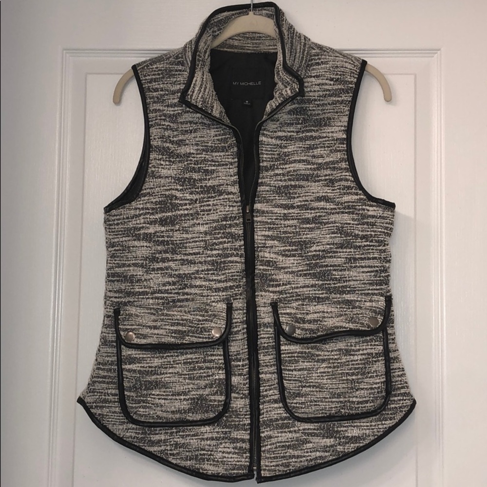 Black and white vest